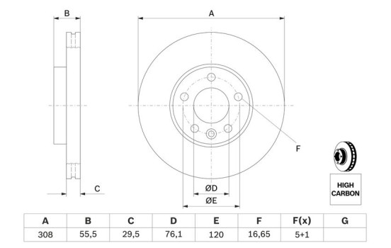 Bromsskiva BD2089 Bosch