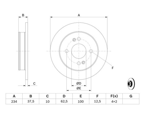 Bromsskiva BD2096 Bosch