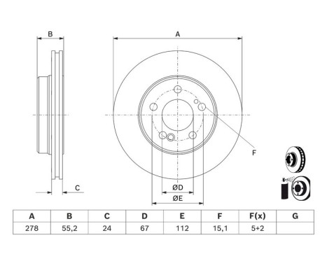 Bromsskiva BD2546 Bosch