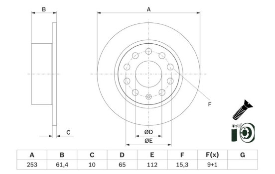 Bromsskiva BD2664 Bosch