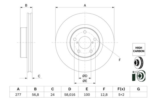 Bromsskiva BD2701 Bosch