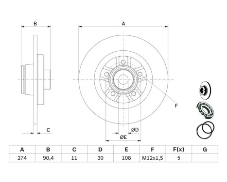 Bromsskiva BD2775 Bosch