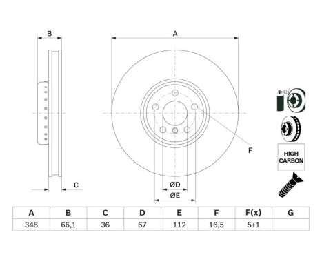 Bromsskiva BD2804 Bosch