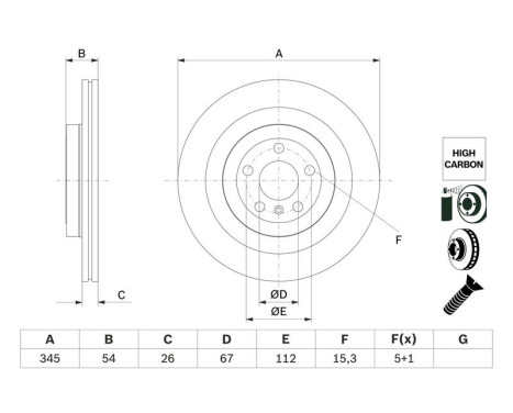 Bromsskiva BD2814 Bosch
