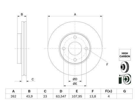 Bromsskiva BD2815 Bosch