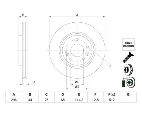 Bromsskiva BD2816 Bosch