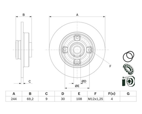 Bromsskiva BD2819 Bosch