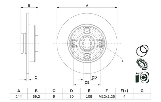 Bromsskiva BD2819 Bosch