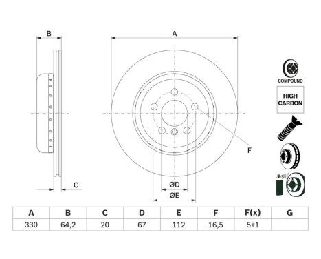 Bromsskiva BD2859 Bosch