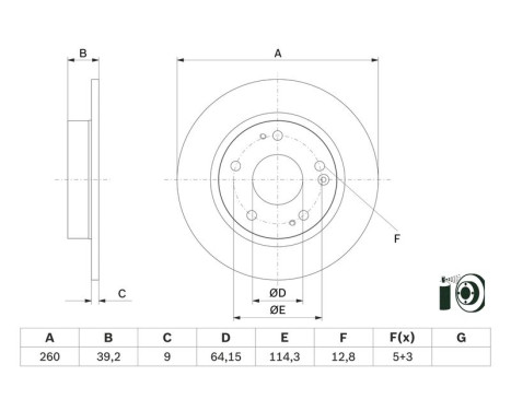 Bromsskiva BD2861 Bosch