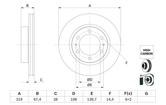 Bromsskiva BD2863 Bosch