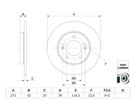 Bromsskiva BD2874 Bosch