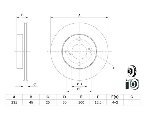 Bromsskiva BD2936 Bosch