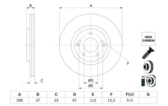 Bromsskiva BD2949 Bosch