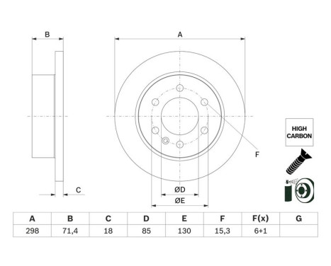 Bromsskiva BD2950 Bosch