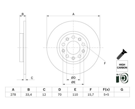 Bromsskiva BD2968 Bosch