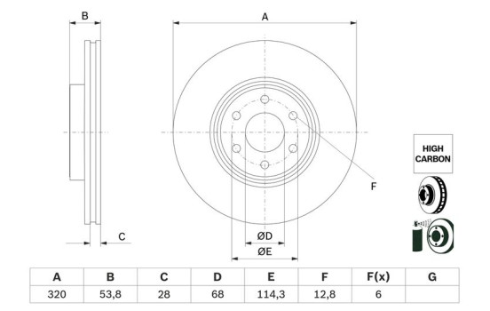 Bromsskiva BD2973 Bosch