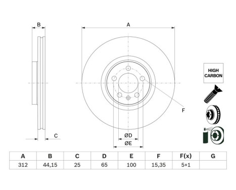 Bromsskiva BD2974 Bosch