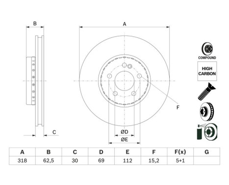 Bromsskiva BD2999 Bosch