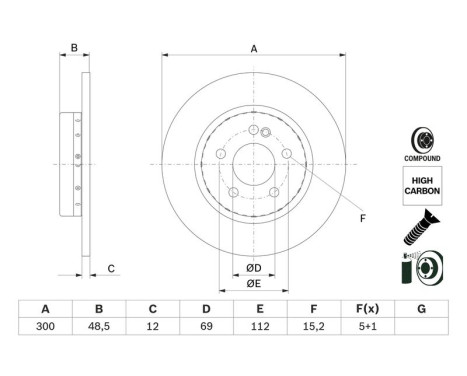 Bromsskiva BD3001 Bosch