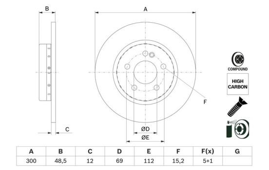 Bromsskiva BD3001 Bosch