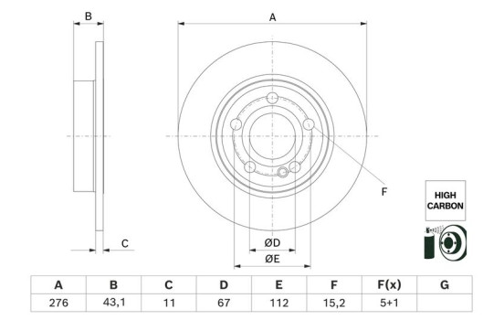 Bromsskiva BD3012 Bosch