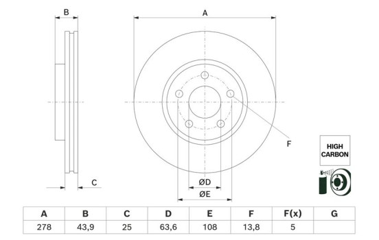Bromsskiva BD3018 Bosch