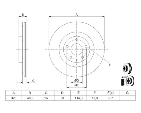 Bromsskiva BD3176 Bosch