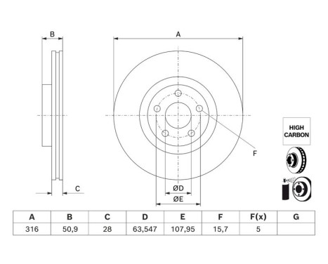 Bromsskiva BD3181 Bosch