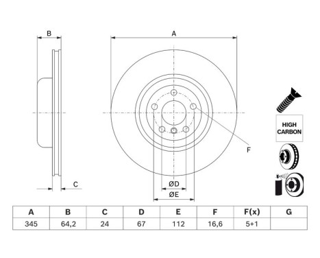 Bromsskiva BD3220 Bosch