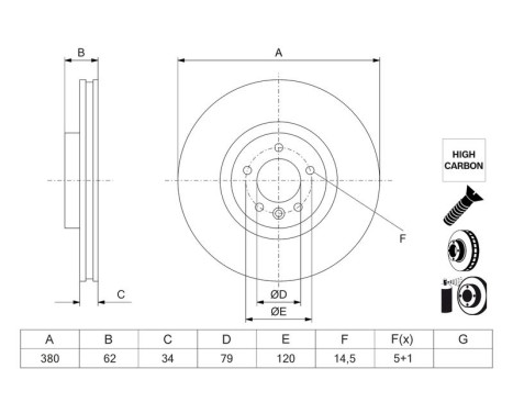 Bromsskiva BD3255 Bosch