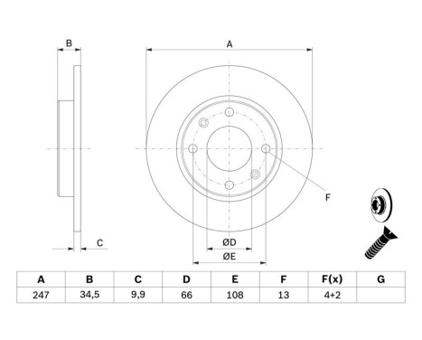 Bromsskiva BD46 Bosch