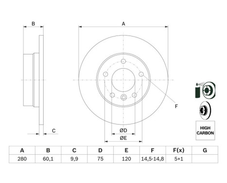 Bromsskiva BD483 Bosch, bild 5