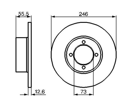 Bromsskiva BD74 Bosch