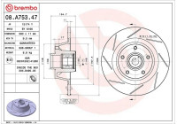 Bromsskiva BEARING DISC LINE 08.A753.47 Brembo