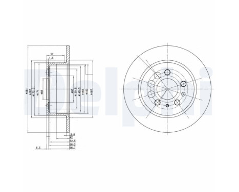 Bromsskiva BG2103C Delphi