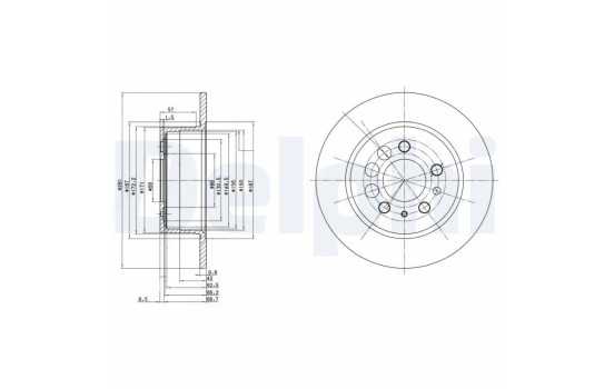 Bromsskiva BG2103C Delphi