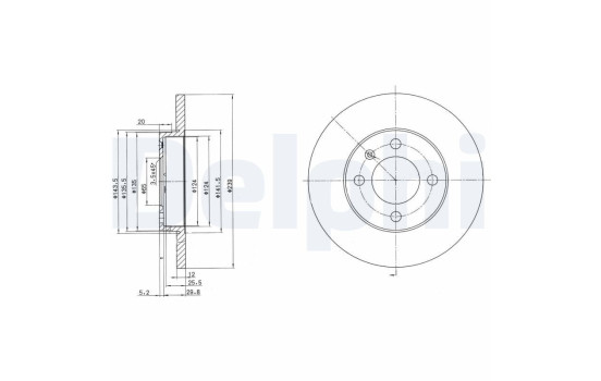 Bromsskiva BG2386 Delphi