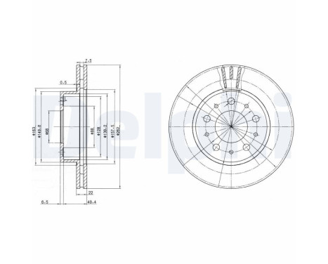 Bromsskiva BG2425 Delphi