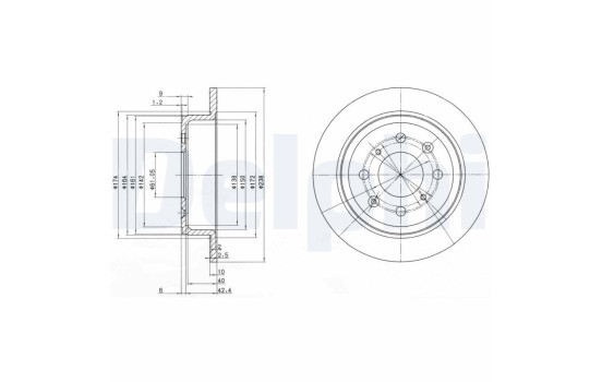 Bromsskiva BG2538 Delphi