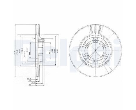 Bromsskiva BG2558 Delphi