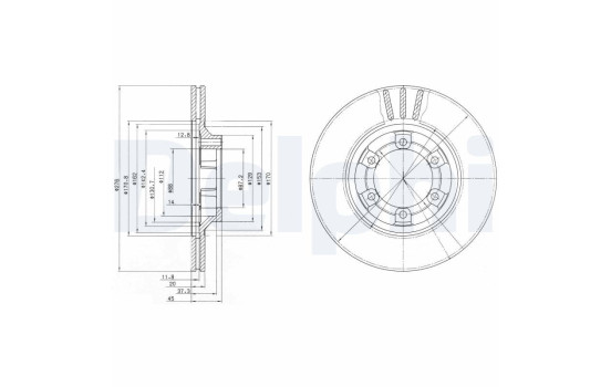 Bromsskiva BG2558 Delphi