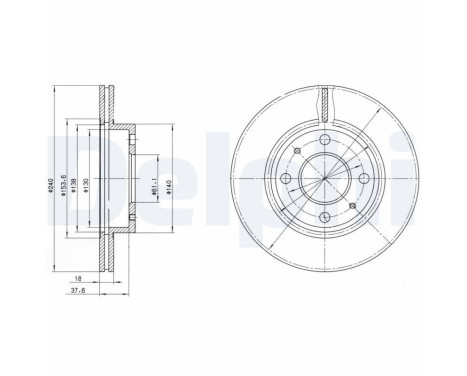 Bromsskiva BG2565 Delphi