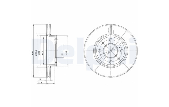Bromsskiva BG2565 Delphi