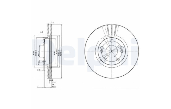 Bromsskiva BG2697 Delphi