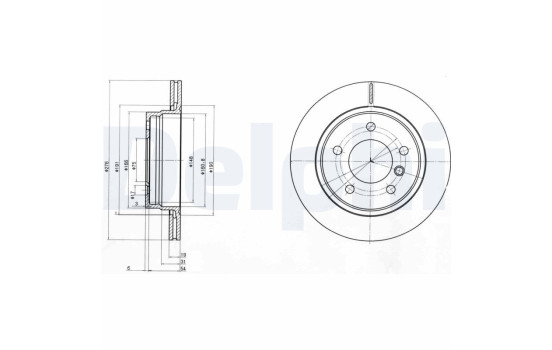 Bromsskiva BG3041C Delphi
