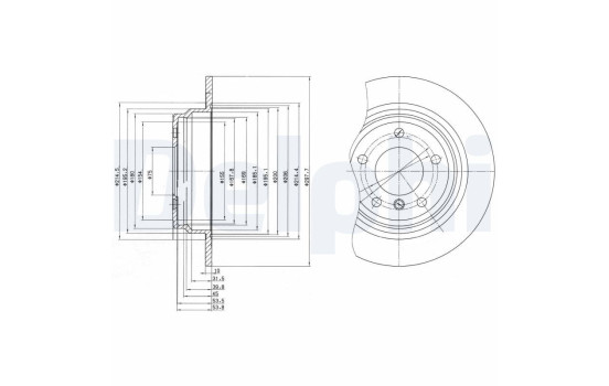 Bromsskiva BG3044 Delphi