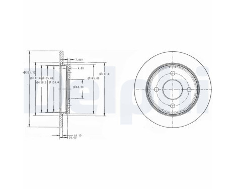 Bromsskiva BG3054C Delphi