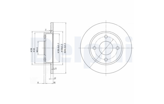 Bromsskiva BG3055 Delphi