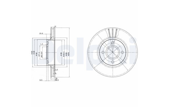 Bromsskiva BG3056 Delphi